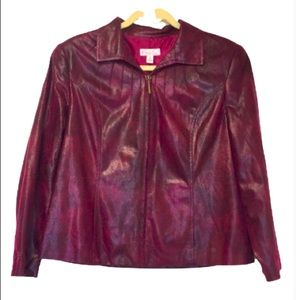 Kim Rogers jacket blazer faux snakeskin zip up